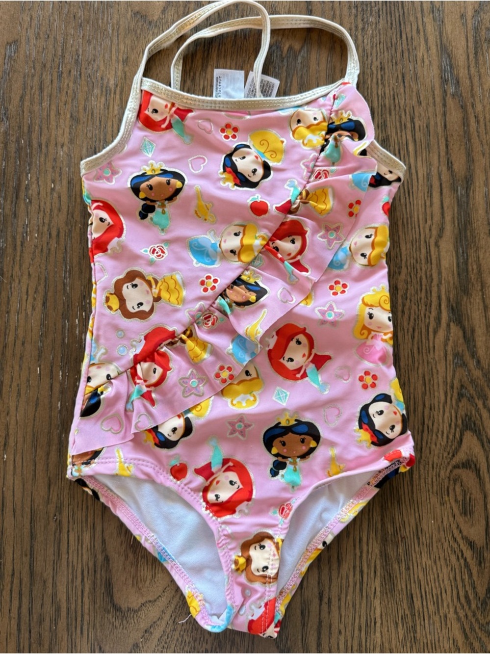 Disney Light Pink Girls' Swimsuit with Ruffle Trim
